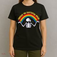 Funny Skeleton Embrace The Existential Dread T-Shirt thumb 4