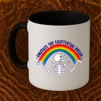 Funny Skeleton Embrace The Existential Dread Coffee Mug thumb 2