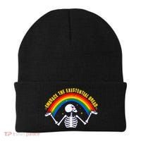 Funny Skeleton Embrace The Existential Dread Beanie thumb 0