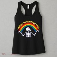 Funny Skeleton Embrace The Existential Dread Women's Tank Top thumb 3