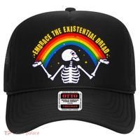 Funny Skeleton Embrace The Existential Dread Hat thumb 0