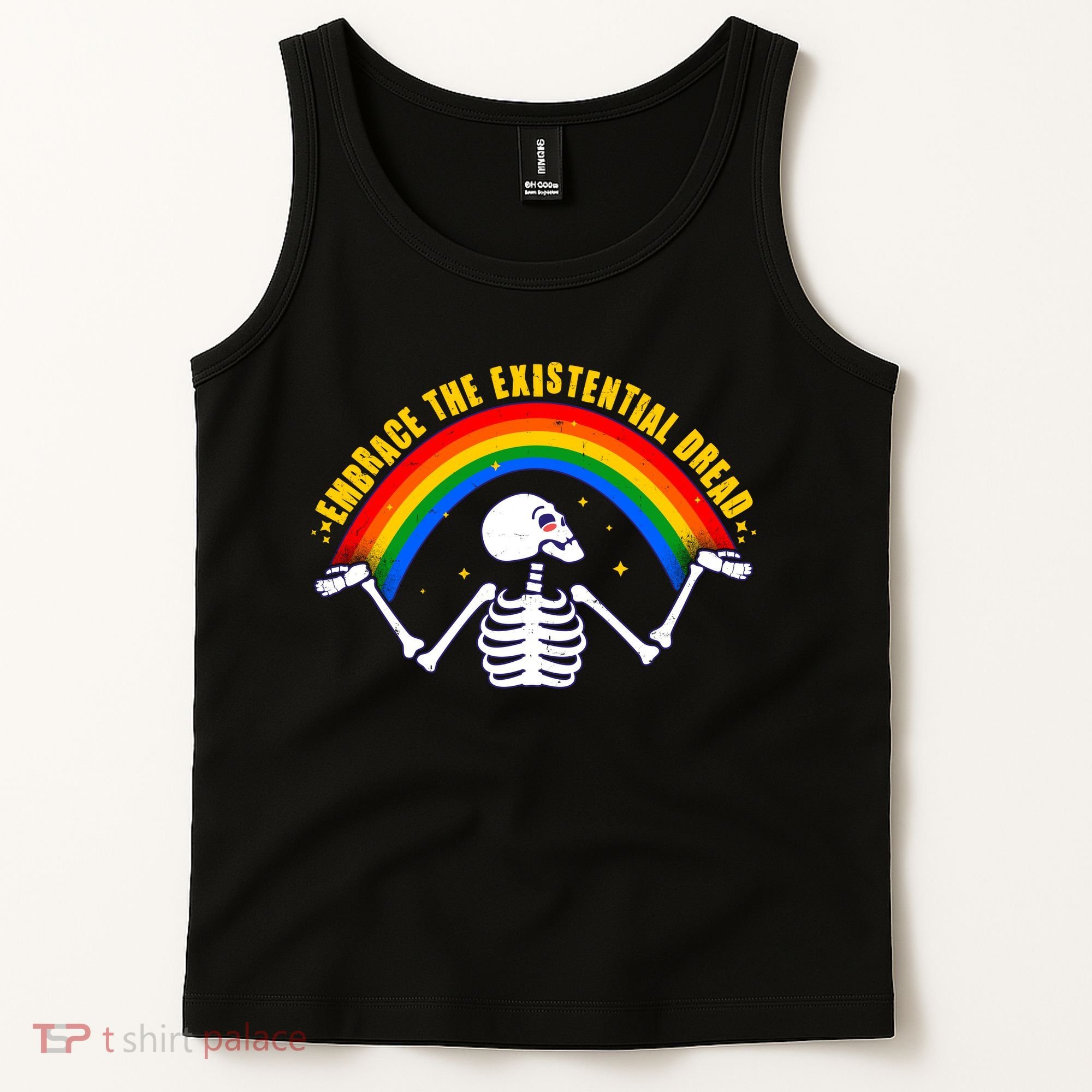 Funny Skeleton Embrace The Existential Dread Tank Top