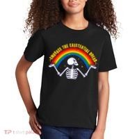 Funny Skeleton Embrace The Existential Dread Kids T-Shirt thumb 2