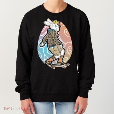 Funny Skateboarding Easter Bunny Rabbit Women's Sweatshirt