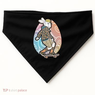 Funny Skateboarding Easter Bunny Rabbit USA-Made Doggie Bandana