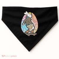 Funny Skateboarding Easter Bunny Rabbit USA-Made Doggie Bandana thumb 0
