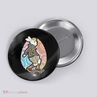 Funny Skateboarding Easter Bunny Rabbit Button thumb 0