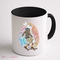 Funny Skateboarding Easter Bunny Rabbit Coffee Mug thumb 1