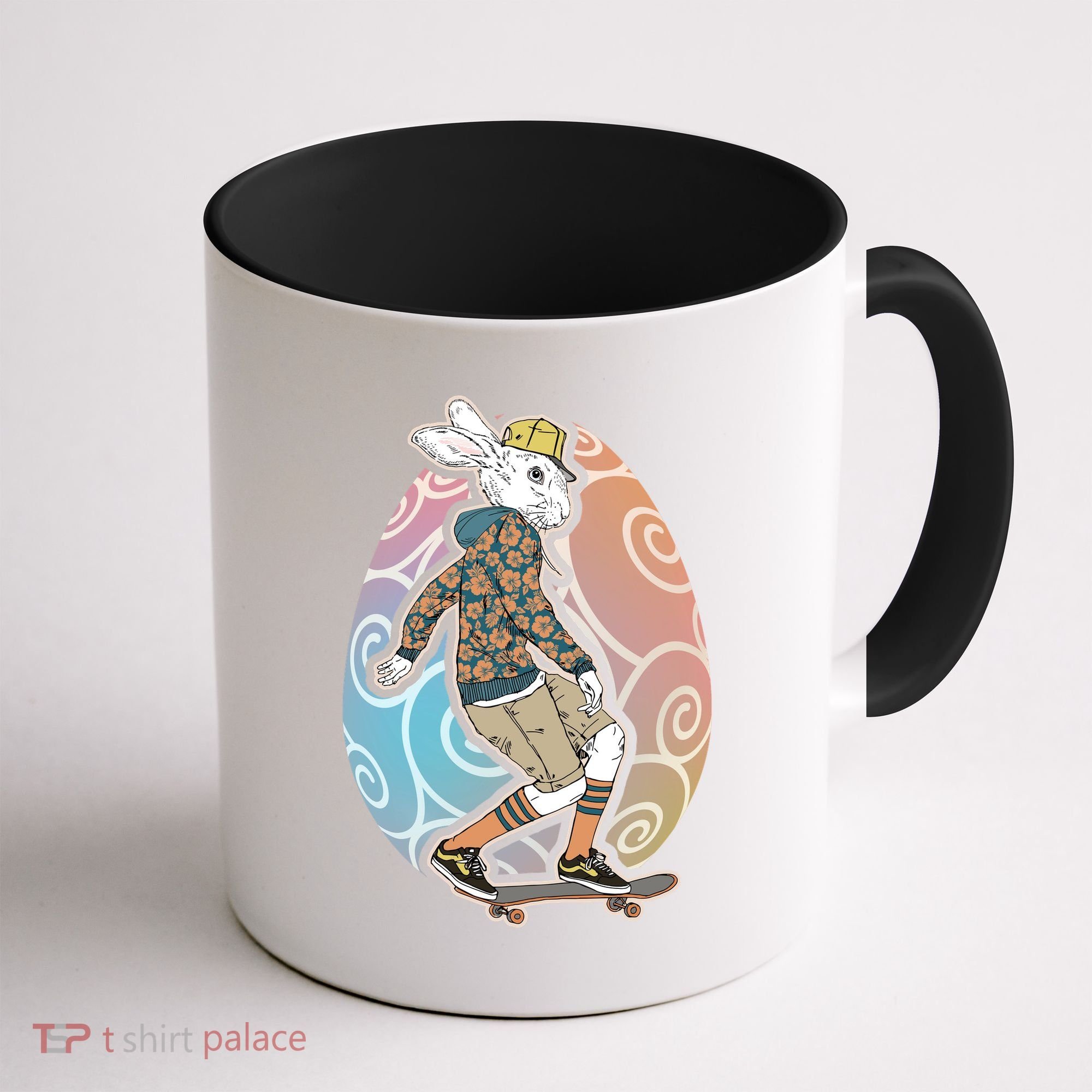 Funny Skateboarding Easter Bunny Rabbit Coffee Mug
