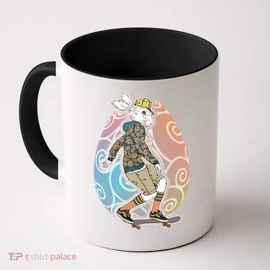 Funny Skateboarding Easter Bunny Rabbit Coffee Mug