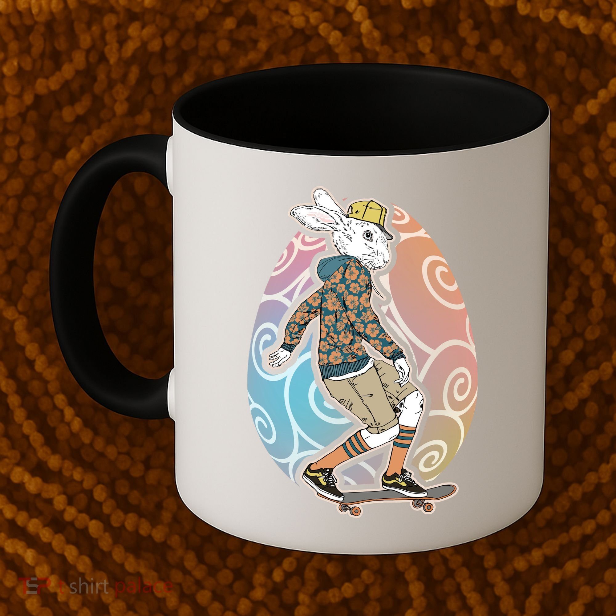Funny Skateboarding Easter Bunny Rabbit Coffee Mug
