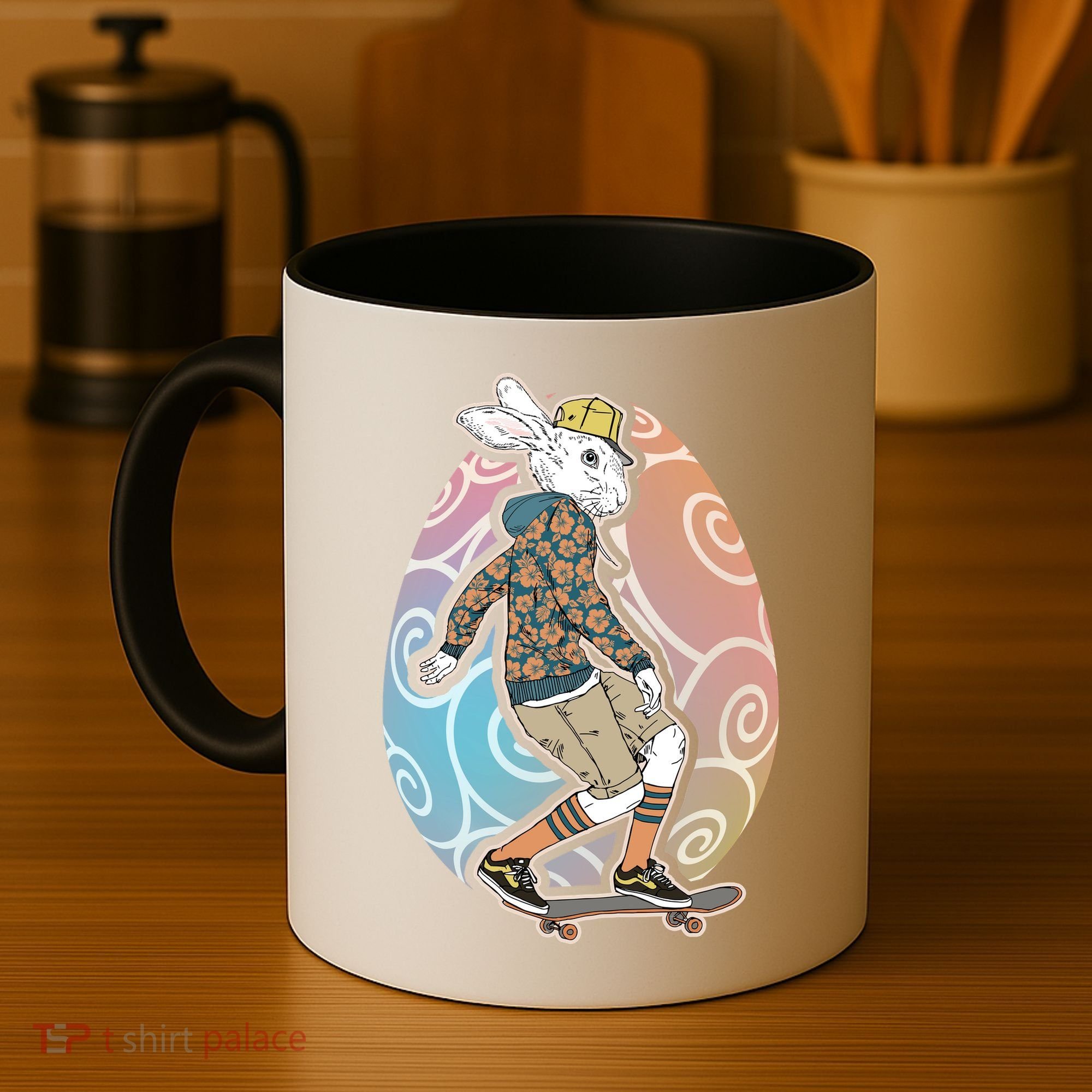 Funny Skateboarding Easter Bunny Rabbit Coffee Mug