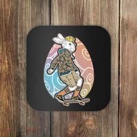 Funny Skateboarding Easter Bunny Rabbit Coaster thumb 0
