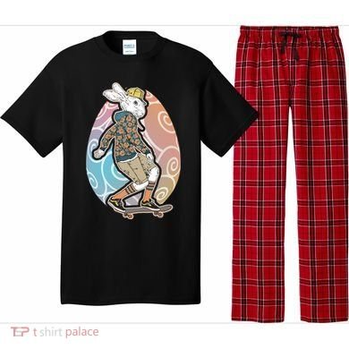 Funny Skateboarding Easter Bunny Rabbit Pajama Set