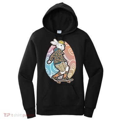 Funny Skateboarding Easter Bunny Rabbit Women's Hoodie