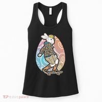 Funny Skateboarding Easter Bunny Rabbit Women's Tank Top thumb 0