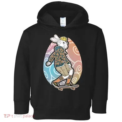 Funny Skateboarding Easter Bunny Rabbit Toddler Hoodie