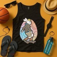 Funny Skateboarding Easter Bunny Rabbit Tank Top thumb 4