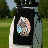 Funny Skateboarding Easter Bunny Rabbit Golf Towel thumb 2