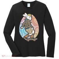 Funny Skateboarding Easter Bunny Rabbit Women's Long Sleeve Shirt thumb 0