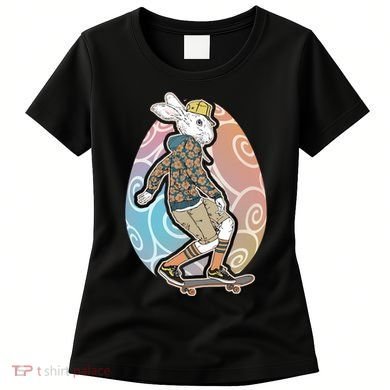 Funny Skateboarding Easter Bunny Rabbit Women's T-Shirt