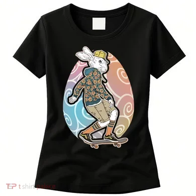 Funny Skateboarding Easter Bunny Rabbit Women's T-Shirt