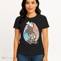 Funny Skateboarding Easter Bunny Rabbit Women's T-Shirt thumb 4