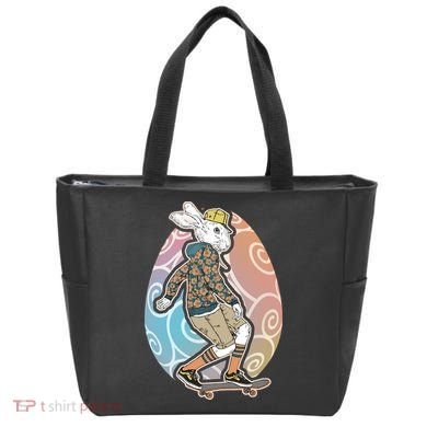 Funny Skateboarding Easter Bunny Rabbit Tote Bag