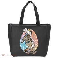 Funny Skateboarding Easter Bunny Rabbit Tote Bag thumb 0