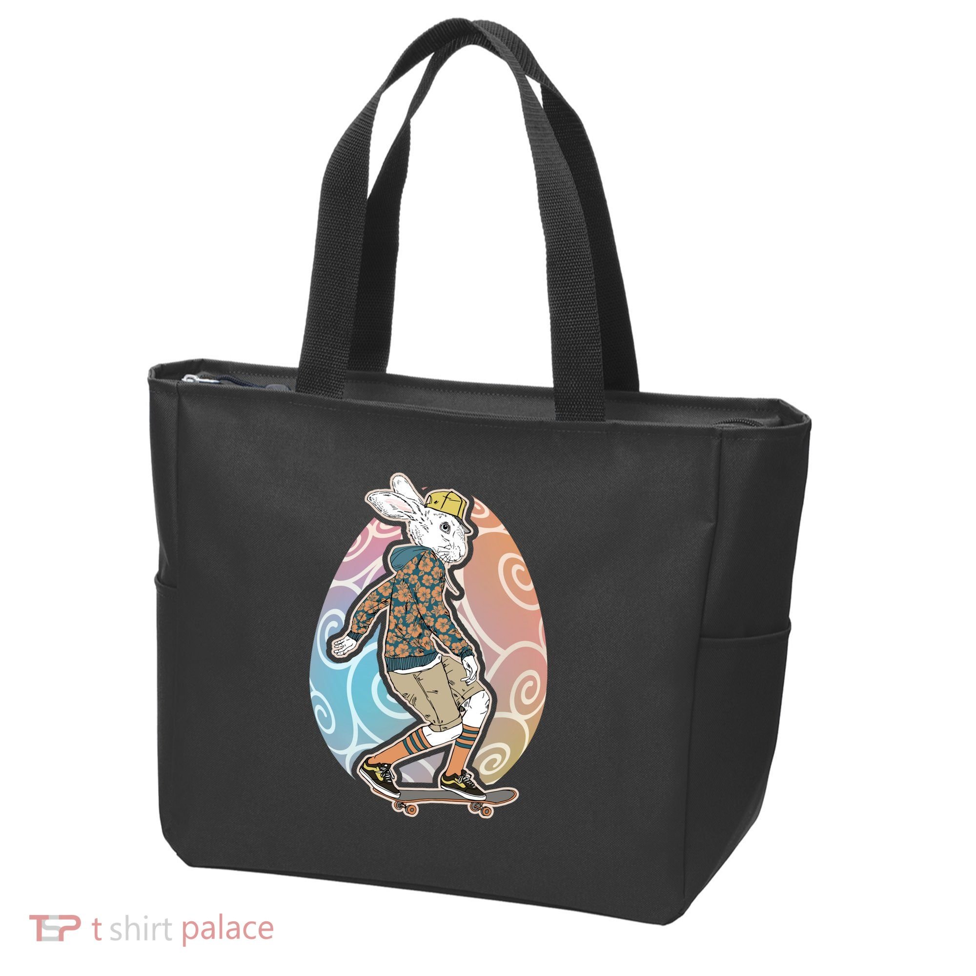 Funny Skateboarding Easter Bunny Rabbit Tote Bag