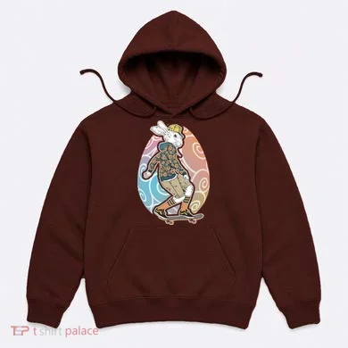 Funny Skateboarding Easter Bunny Rabbit Hoodie