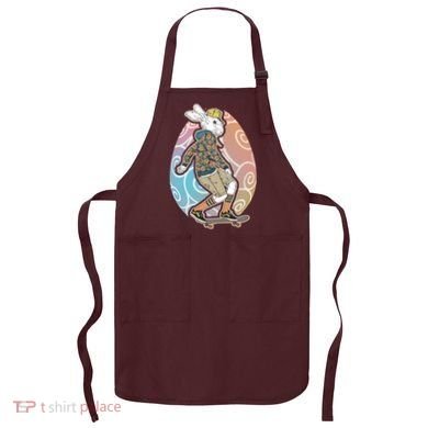 Funny Skateboarding Easter Bunny Rabbit Apron