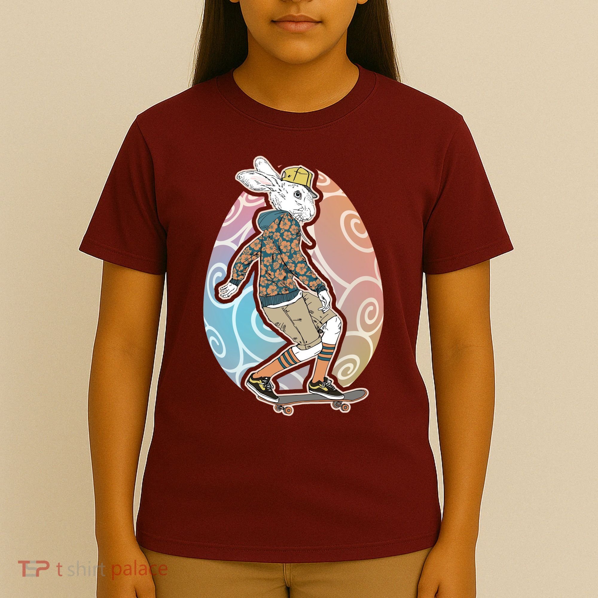 Funny Skateboarding Easter Bunny Rabbit T-Shirt