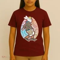 Funny Skateboarding Easter Bunny Rabbit T-Shirt thumb 4