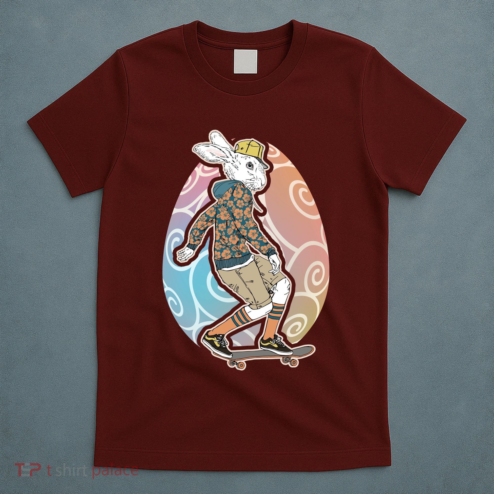 Funny Skateboarding Easter Bunny Rabbit T-Shirt