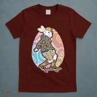 Funny Skateboarding Easter Bunny Rabbit T-Shirt thumb 5