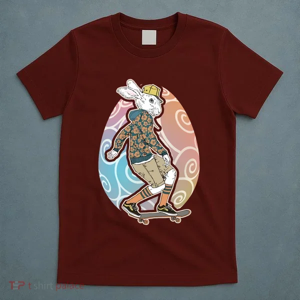 Funny Skateboarding Easter Bunny Rabbit T-Shirt