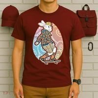 Funny Skateboarding Easter Bunny Rabbit T-Shirt thumb 6