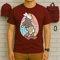 Funny Skateboarding Easter Bunny Rabbit T-Shirt thumb 6