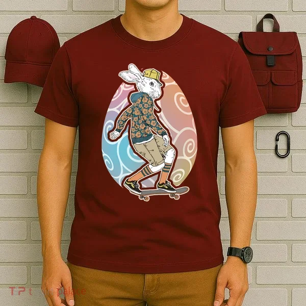 Funny Skateboarding Easter Bunny Rabbit T-Shirt