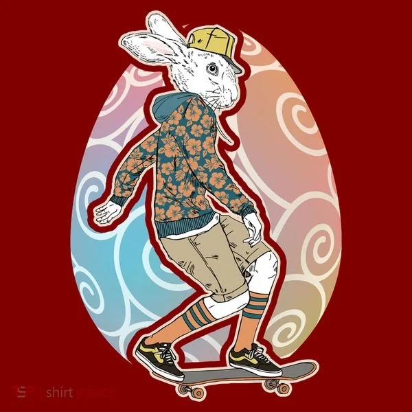 Funny Skateboarding Easter Bunny Rabbit T-Shirt