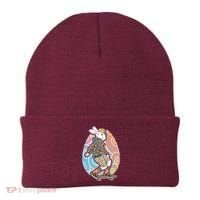 Funny Skateboarding Easter Bunny Rabbit Beanie thumb 0