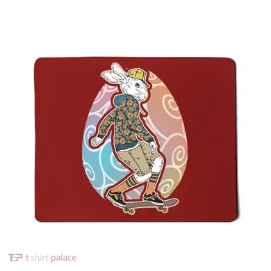Funny Skateboarding Easter Bunny Rabbit Mousepad