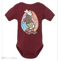 Funny Skateboarding Easter Bunny Rabbit Baby Bodysuit thumb 0
