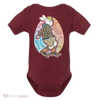 Funny Skateboarding Easter Bunny Rabbit Baby Bodysuit