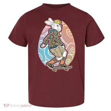 Funny Skateboarding Easter Bunny Rabbit Toddler T-Shirt