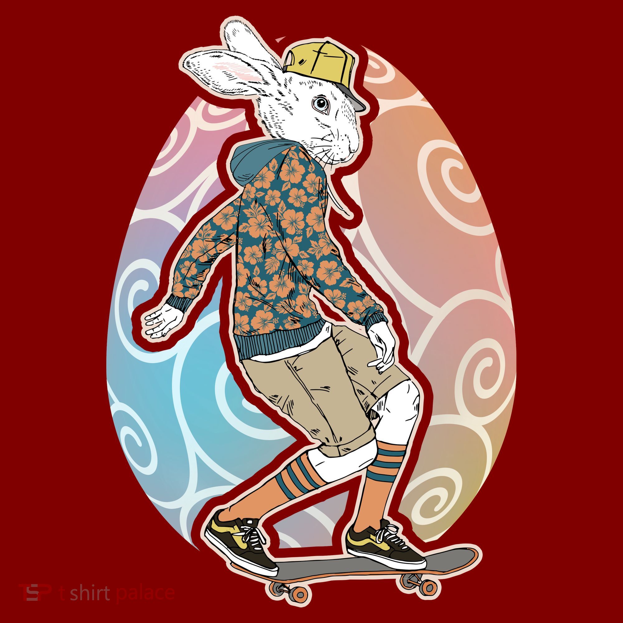Funny Skateboarding Easter Bunny Rabbit Toddler T-Shirt
