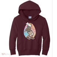 Funny Skateboarding Easter Bunny Rabbit Kids Hoodie thumb 0