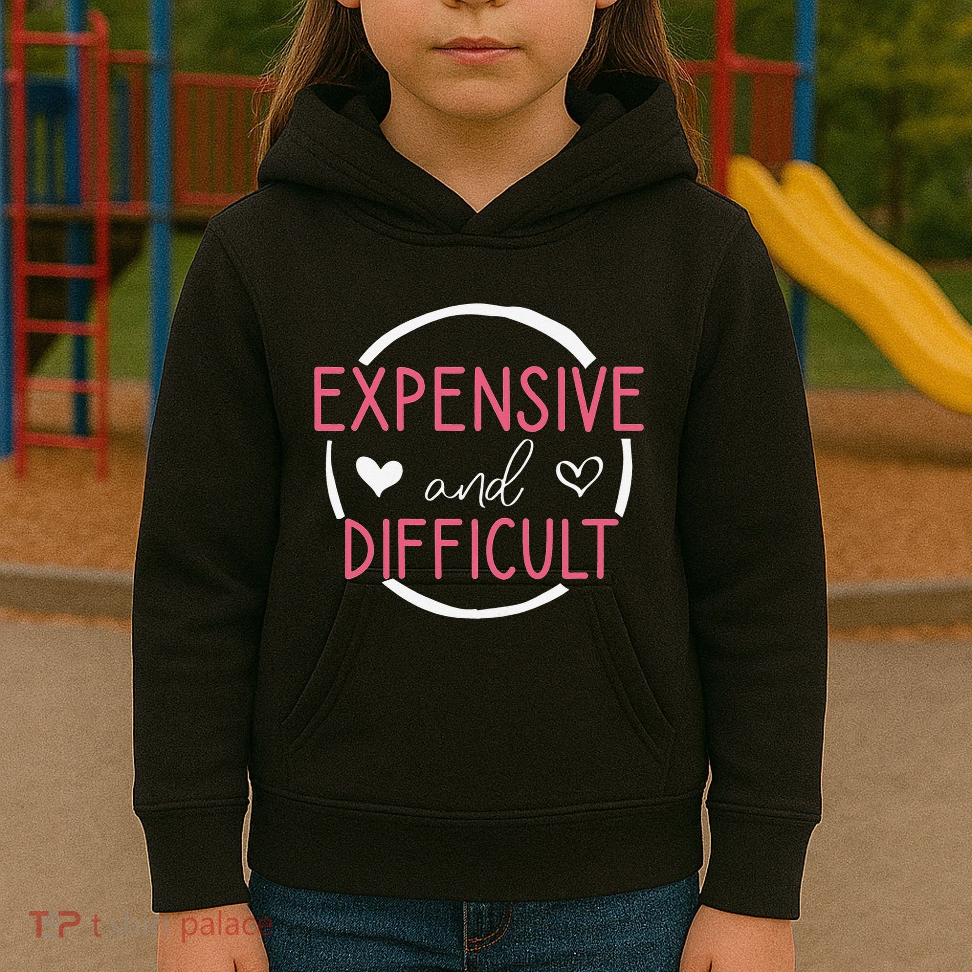 Funny Saying Expensive and Difficult Cute Heart Kids Hoodie