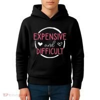 Funny Saying Expensive and Difficult Cute Heart Kids Hoodie thumb 4